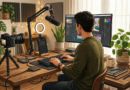 Creator desk with camera and phone