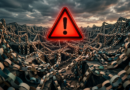 Warning triangle over paper chains