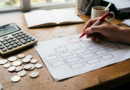 Calculator, coins and an org-chart style diagram