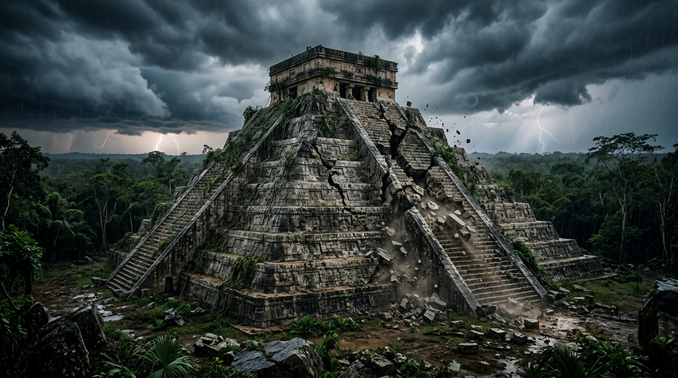 Cracking stone pyramid illustrating the question is network marketing legit