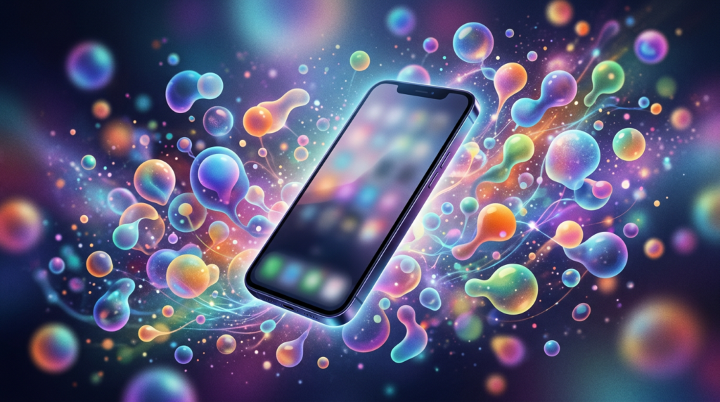 Floating social bubbles around a phone