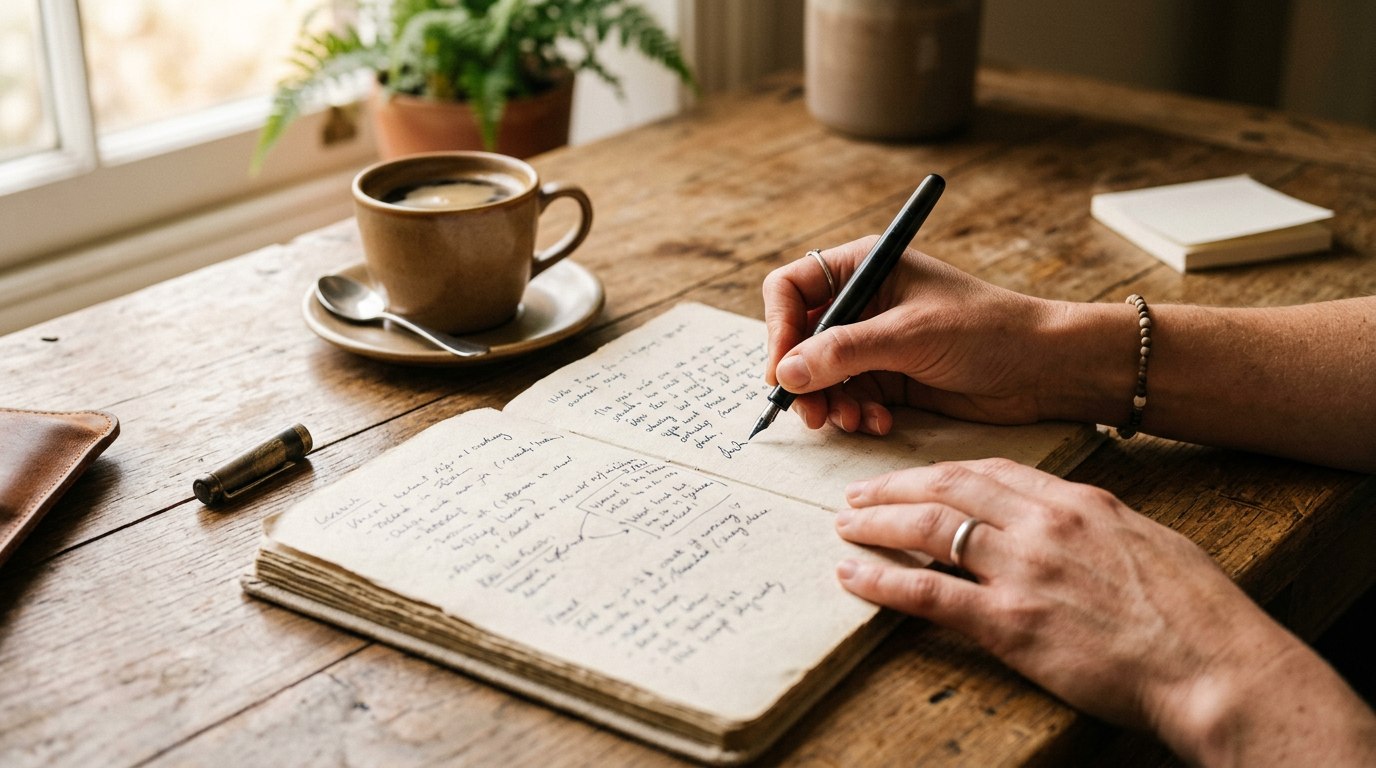 Hands writing goals illustrating network marketing tips for beginners