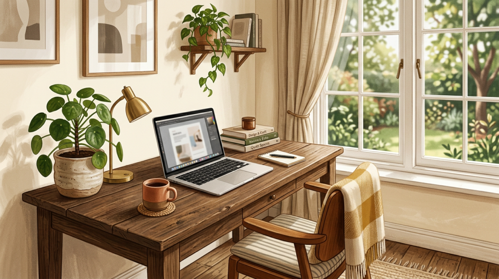 Cozy home office corner