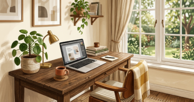 Cozy home office corner